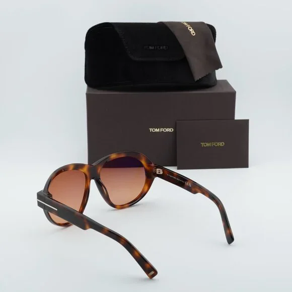 Tom Ford FT1113 53T Inger Geometric Sunglasses - Blonde Havana/Bordeaux Tom Ford Inger FT1113 53T Sunglasses Havana Geometric Frame  main image 4